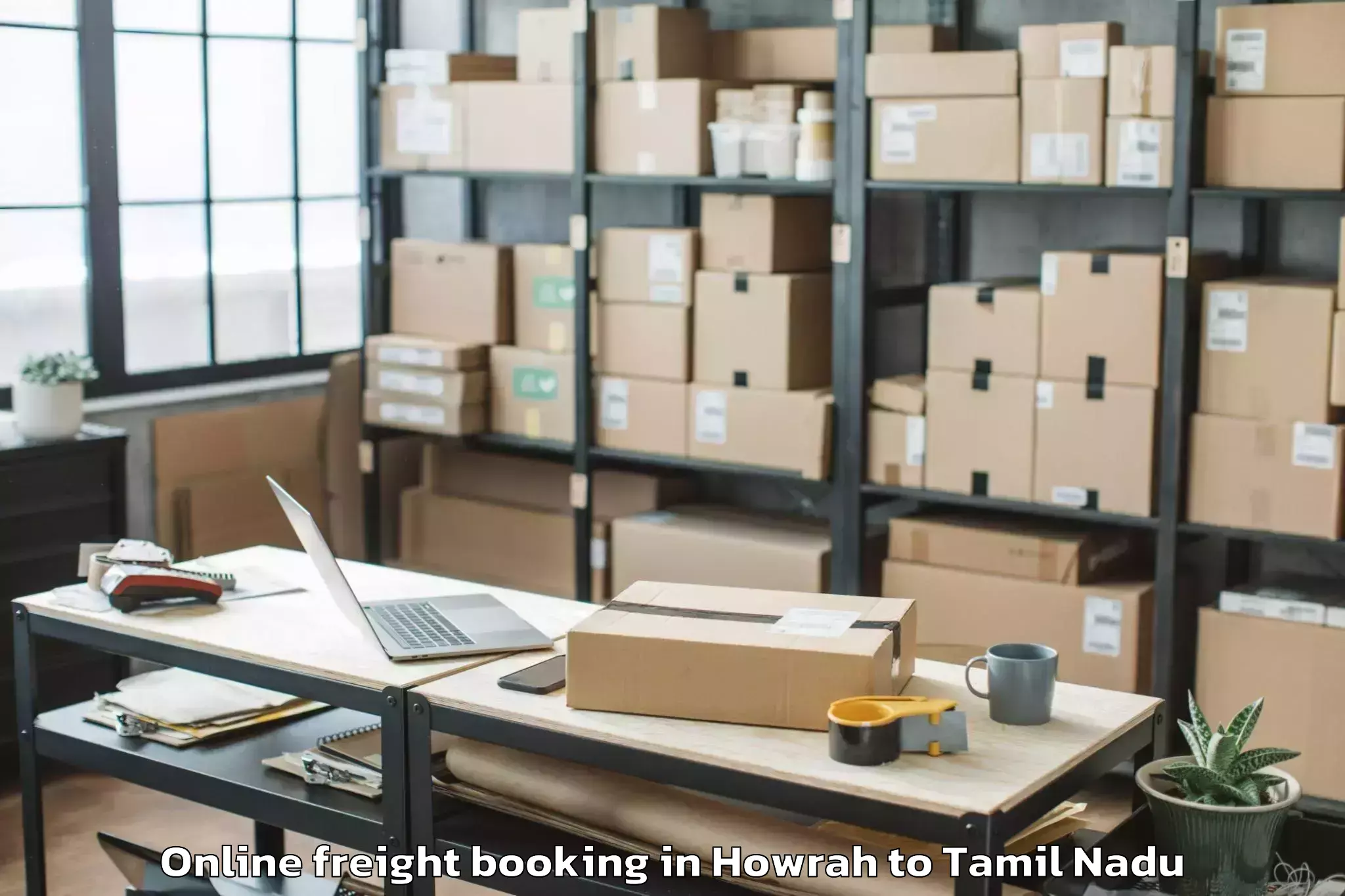 Affordable Howrah to Koothanallur Online Freight Booking